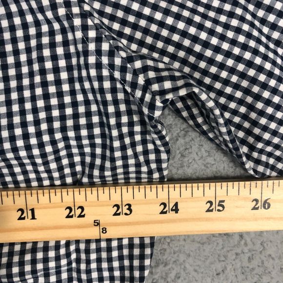J. Crew Shirt Mens Extra Large Blue White Gingham Oxford Button‎ Up Preppy Slim - Picture 6 of 7